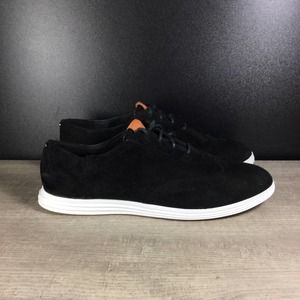 Cole Haan Grand.OS Wingtip Oxfords Black Suede White W05166 Women's Size 8.5
